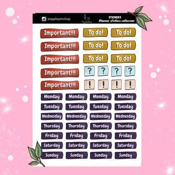 Наліпки &laquo;Planner stickers eng&raquo; 11035 фото
